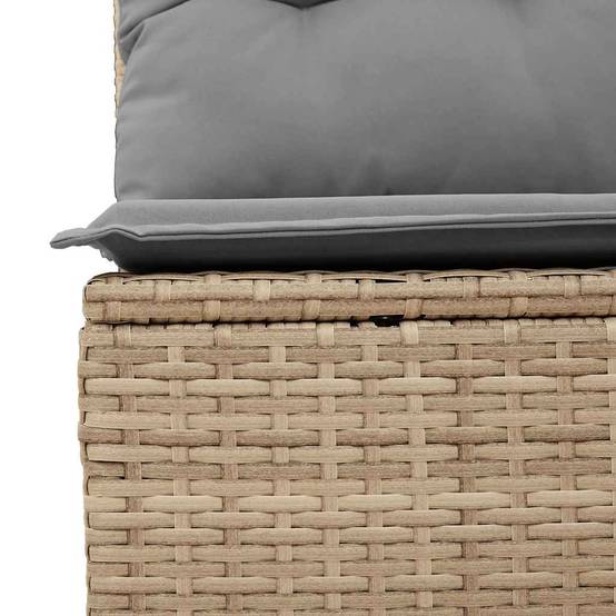 Ensemble d'extérieur 4 places résine tressée avec coffres de rangement et pouf Beige – ComfortXL Outdoor Living - Image 9