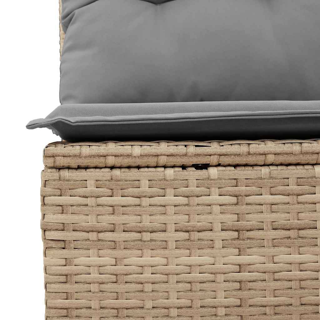 Ensemble d'extérieur 4 places résine tressée avec coffres de rangement et pouf Beige – ComfortXL Outdoor Living - Image 9