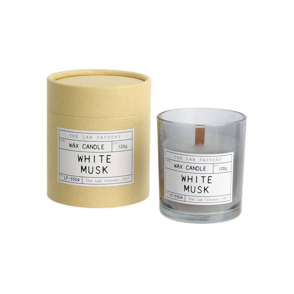 The Candle Factory - Bougie mèche en bois et boite kraft Factory (Lot de 2) Musc blanc - Imagen 2
