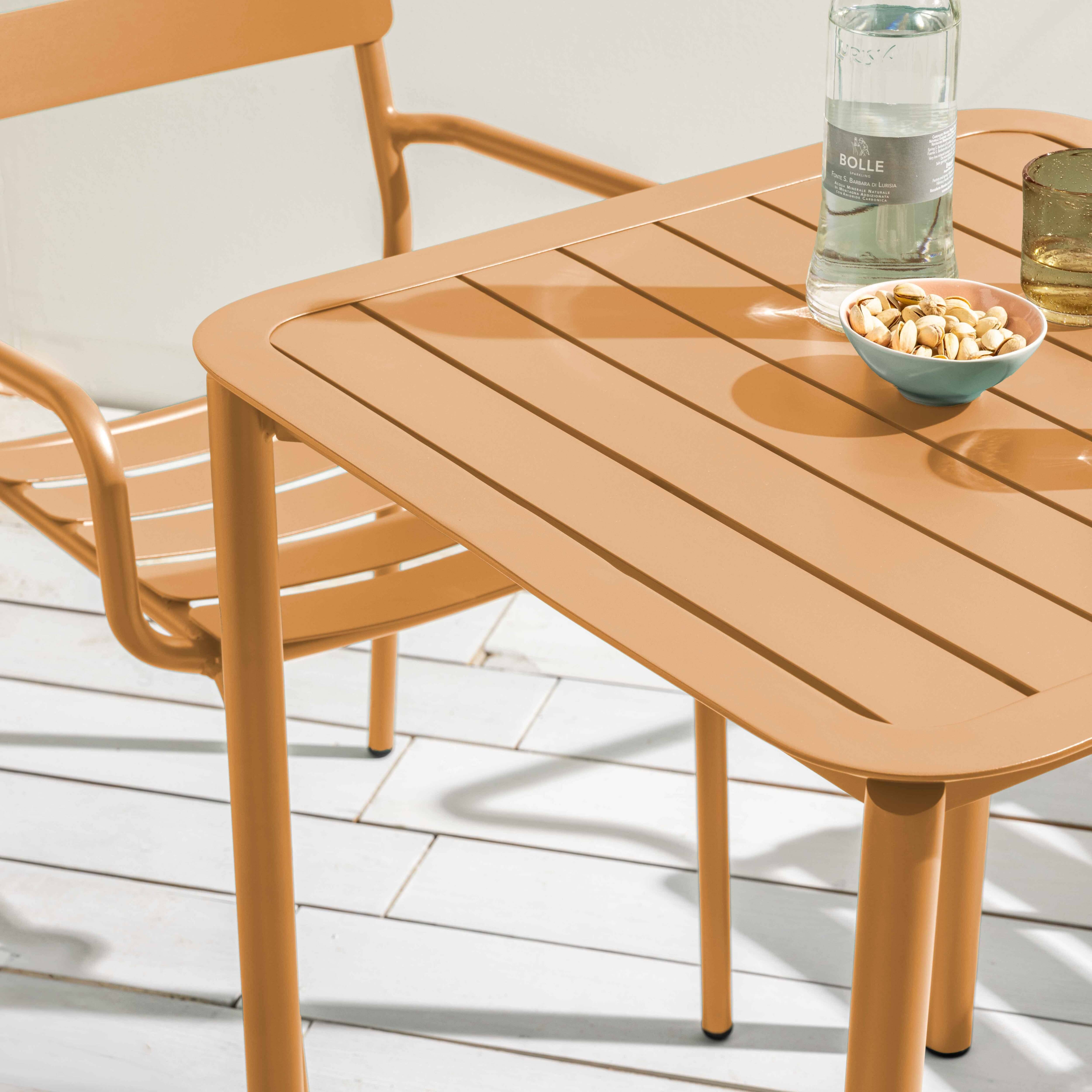 Oviala - Table carrée de terrasse (70x70cm) jaune moutarde Almada - Oviala - Imagen 3
