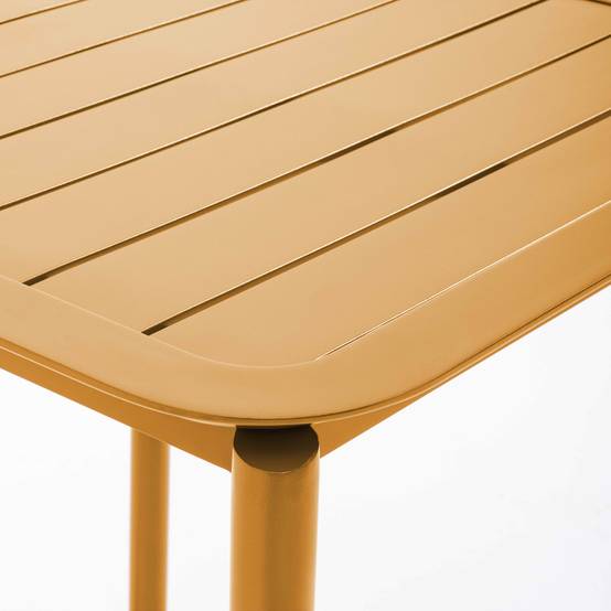Oviala - Table carrée de terrasse (70x70cm) jaune moutarde Almada - Oviala - Imagen 6