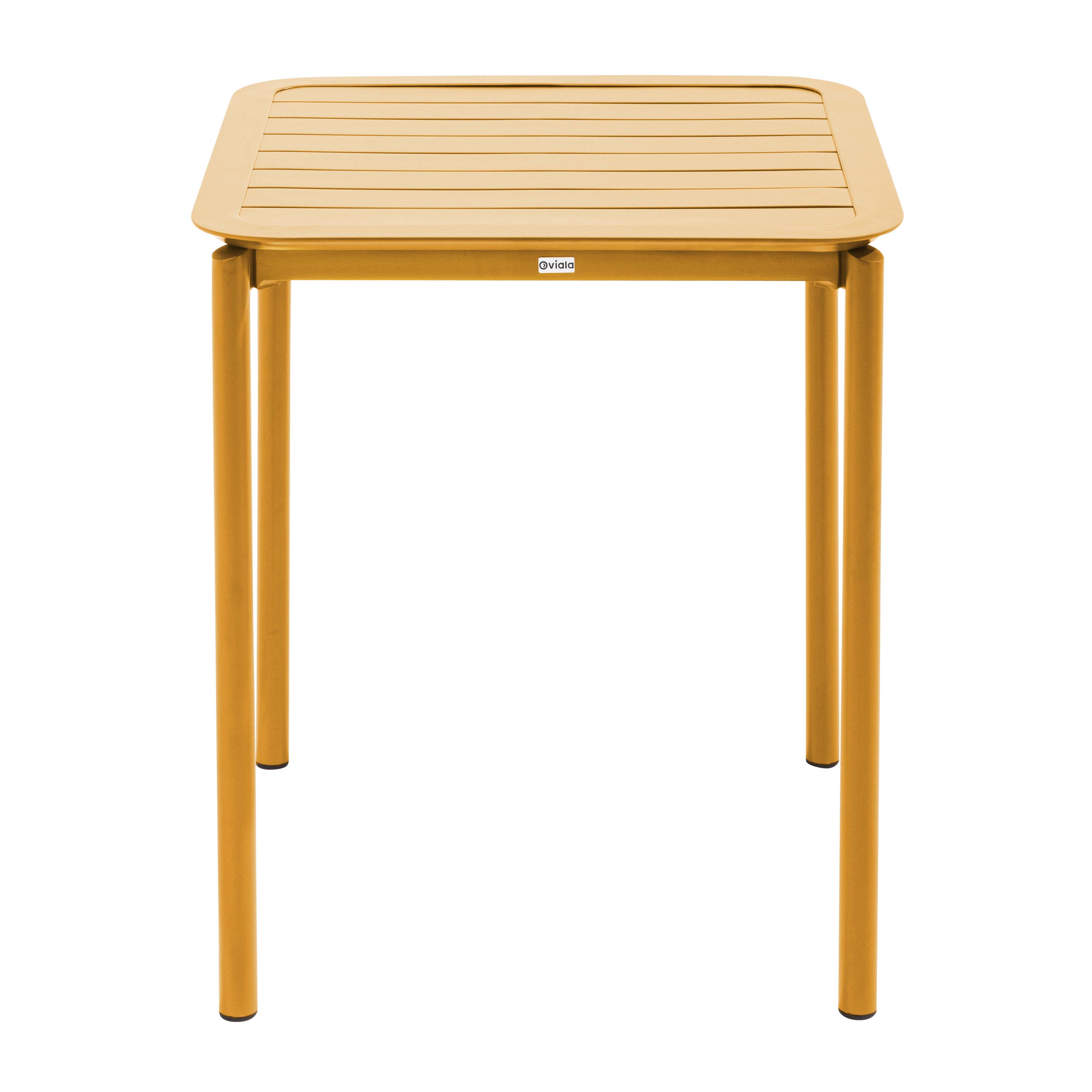 Oviala - Table carrée de terrasse (70x70cm) jaune moutarde Almada - Oviala - Imagen 5