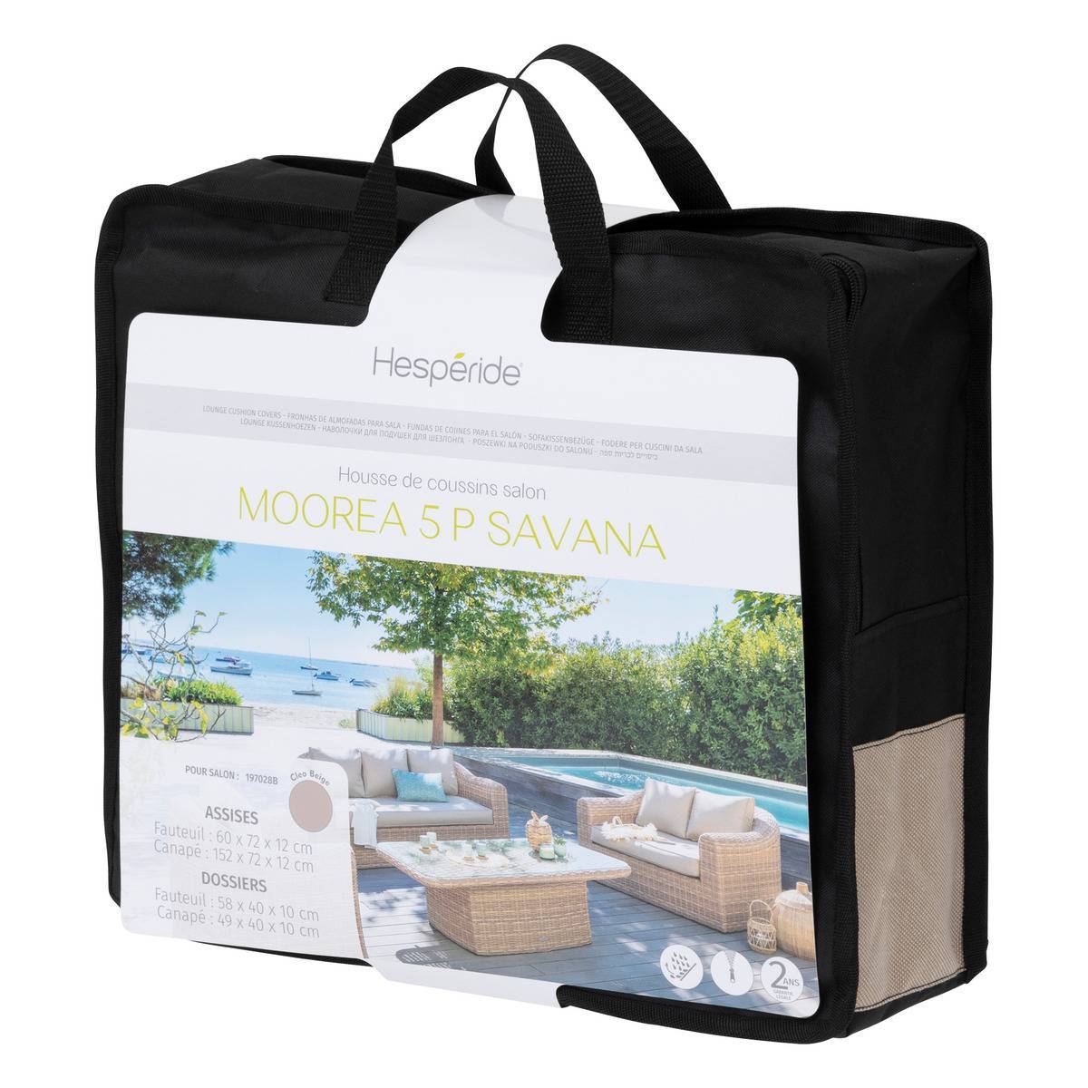 Hesperide - Housse de coussin pour salon de jardin "Mooréa" savana 5 places  Hespéride - Imagen 1