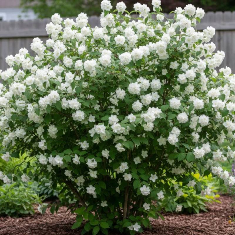 Seringat des jardins Minnesota Snowflake, Philadelphus à fleurs Blanche - feuillage Caduc - Pot de 7,5L - 40/60 cm- hauteur à maturité De 1,00 m à 1, - Image 9