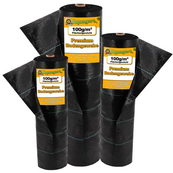 24 m² tissu de sol, bâche anti-mauvaises herbes, bâche de paillage 100 g, 2 m de large, noir - Image 1