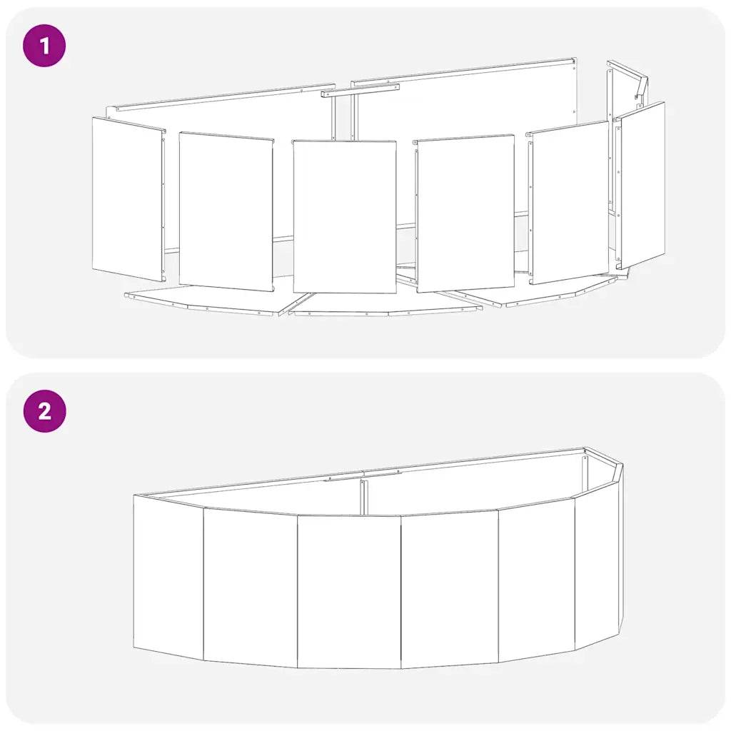 Helloshop26 - Jardinière demi-ronde moderne extérieur 120 x 60 x 35 cm facile à entretenir design contemporain en acier inoxydable argent - Image 5