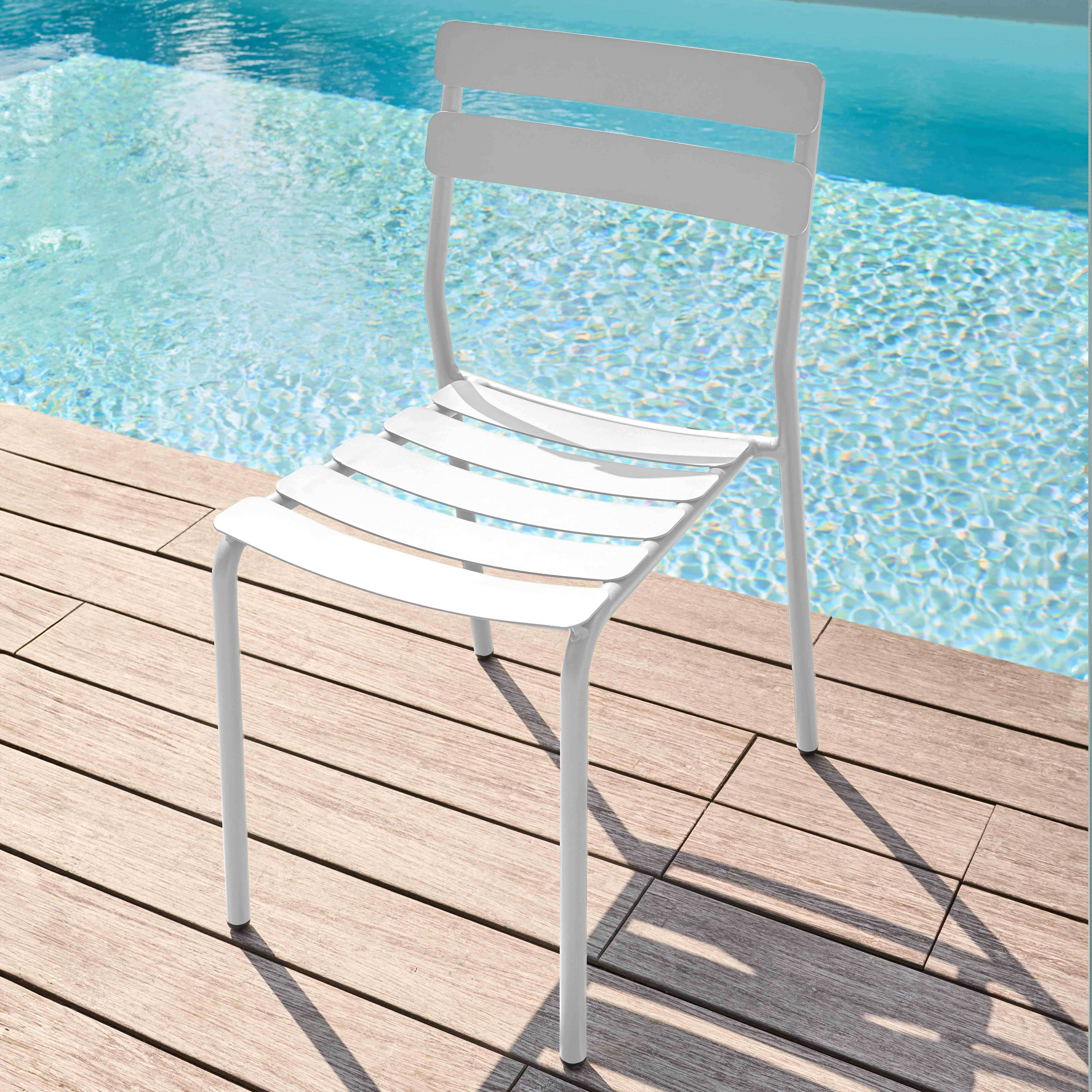 Oviala - Chaise de terrasse en aluminium blanche Almada - Oviala - Imagen 2