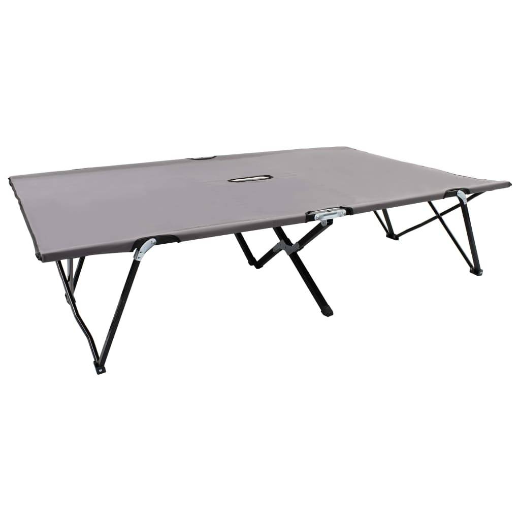 Vidaxl - Chaise longue pliable 2 places Gris Acier vidaXL 47762 - Image 1