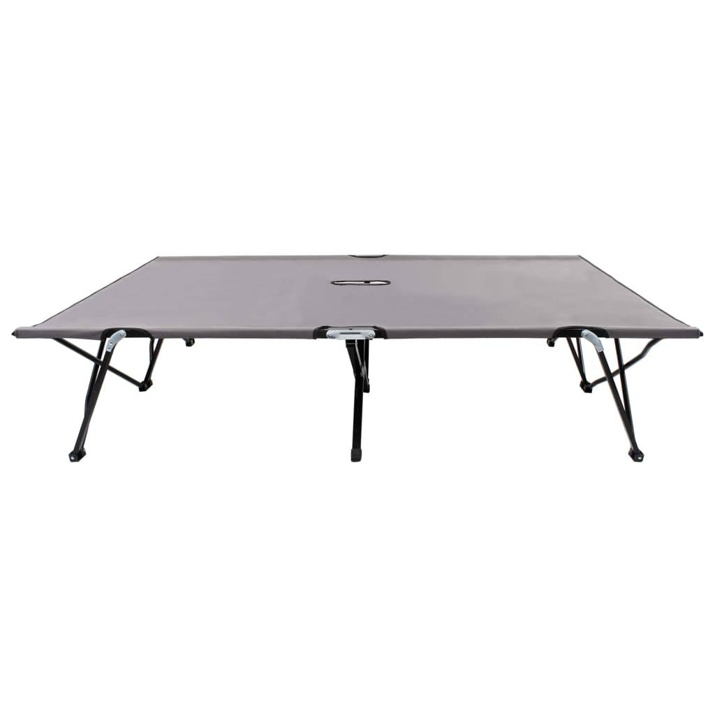 Vidaxl - Chaise longue pliable 2 places Gris Acier vidaXL 47762 - Image 2