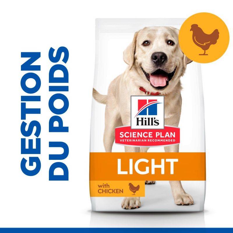 CROQUETTES CHIEN SCIENCE PLAN ADULTE LIGHT LARGE POULET - HILL'S 14 kg - Image 4