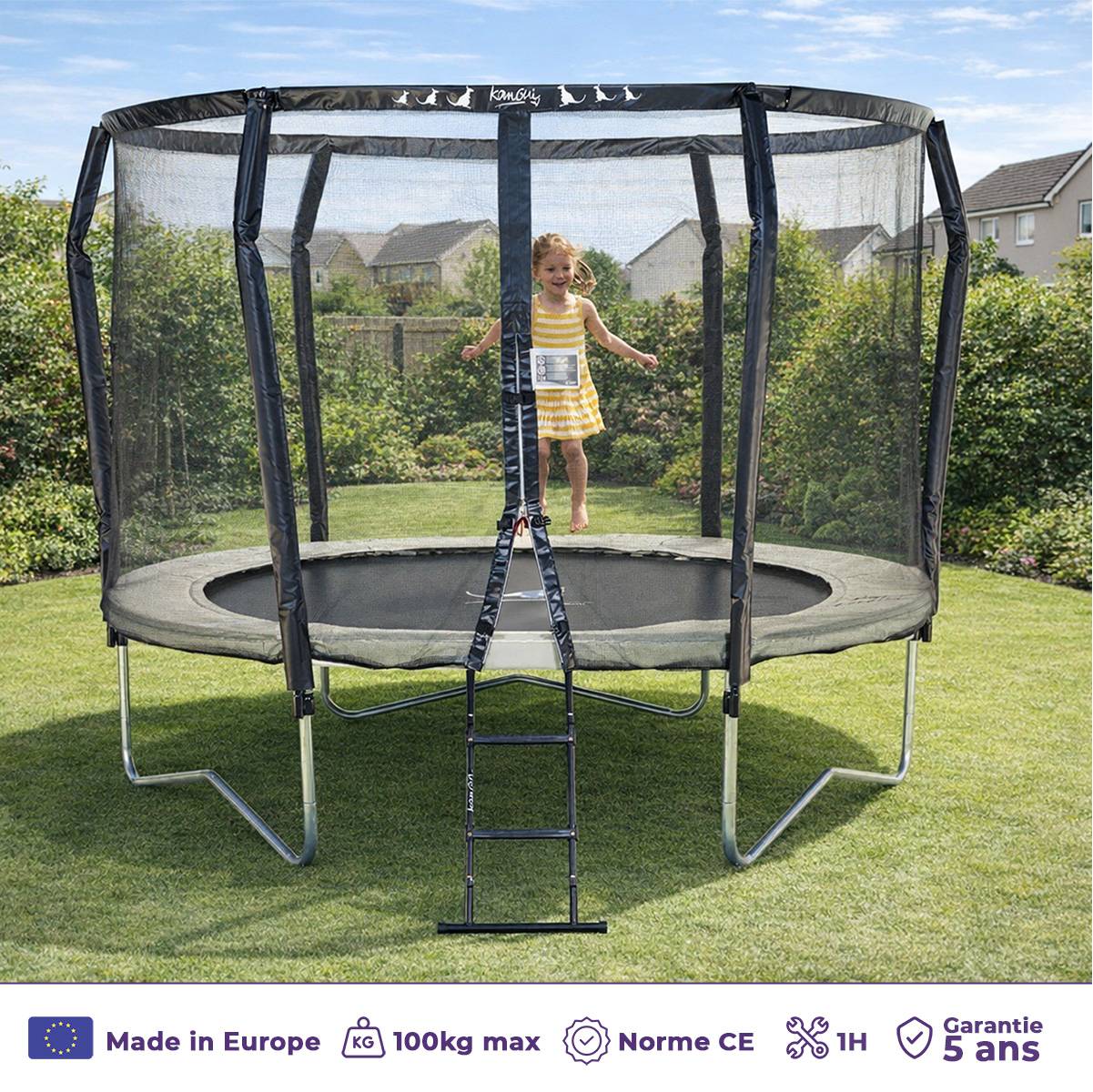 Kangui - Trampoline Premium Ø 300 cm avec filet de sécurité + échelle - Famili 300 Kangui - Imagen 2