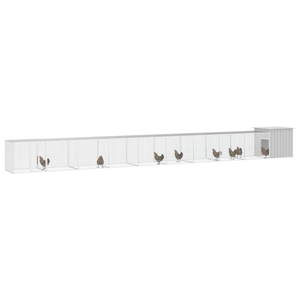 Vidaxl - Cage pour poules Gris 1000x91x100 cm Acier galvanisé vidaXL 3106467 - Imagen 2