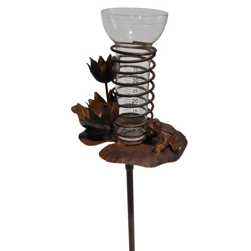 La Grande Prairie - Pluviomètre jardin Grenouille 18x17x128 cm - Image 3