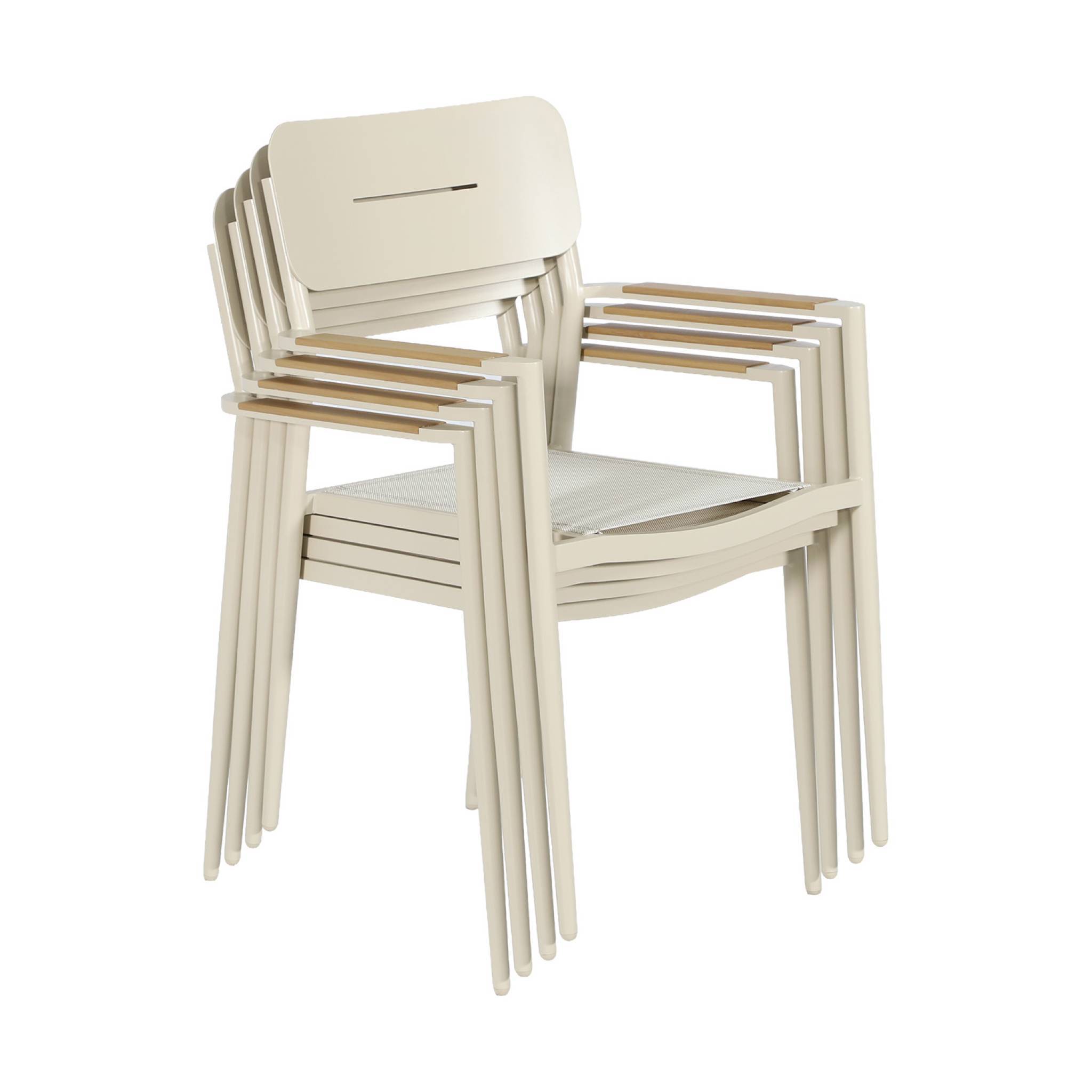 Lot de 4 fauteuils de jardin aluminium et textilène beige - Fira | sweeek - Image 7