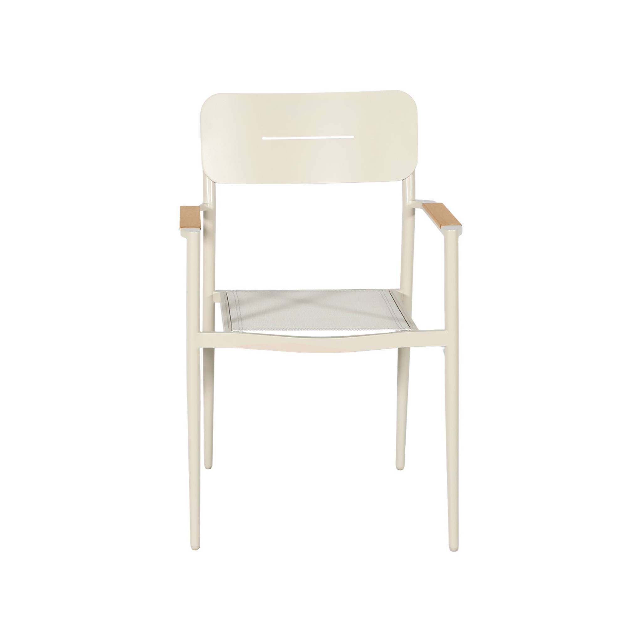 Lot de 4 fauteuils de jardin aluminium et textilène beige - Fira | sweeek - Image 6
