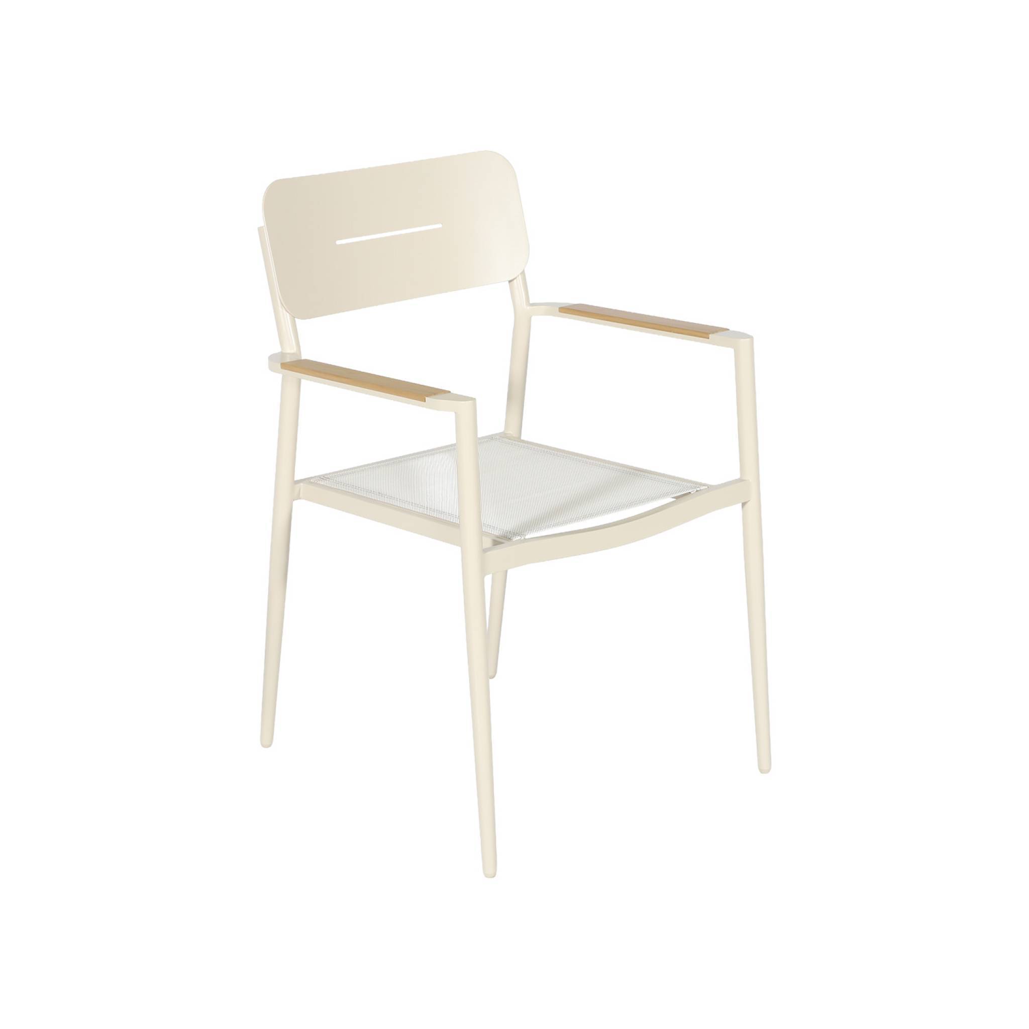 Lot de 4 fauteuils de jardin aluminium et textilène beige - Fira | sweeek - Image 3