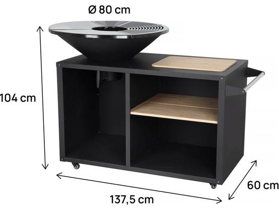 Habitat Et Jardin - Barbecue Plancha Brasero à Charbon Et Bois "maréchal" - ø 81 Cm - Noir -habitat Et Jardin - Image 3