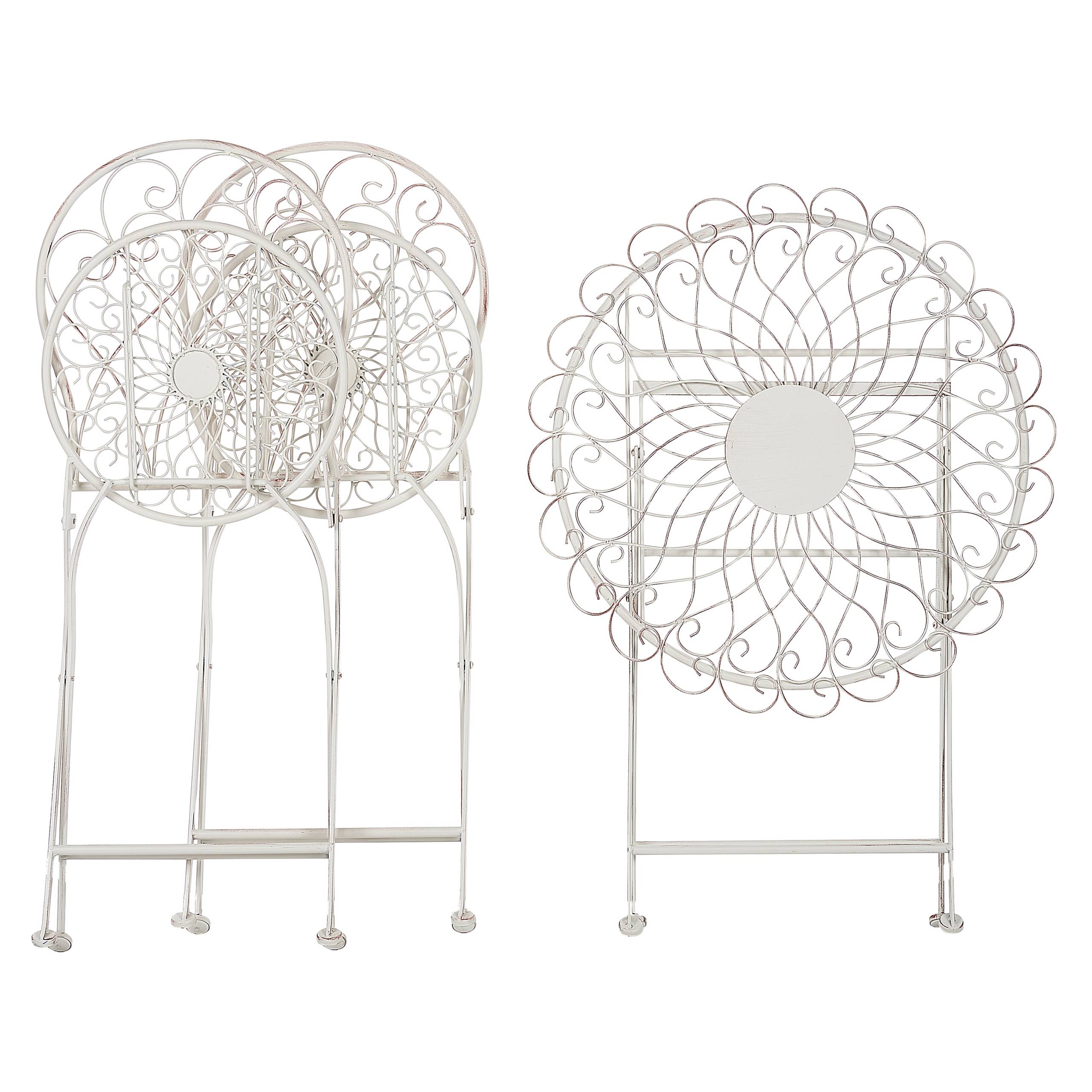 Beliani - Set de bistrot, 2 Personnes Métal Blanc STIFFE - Beliani - Imagen 8