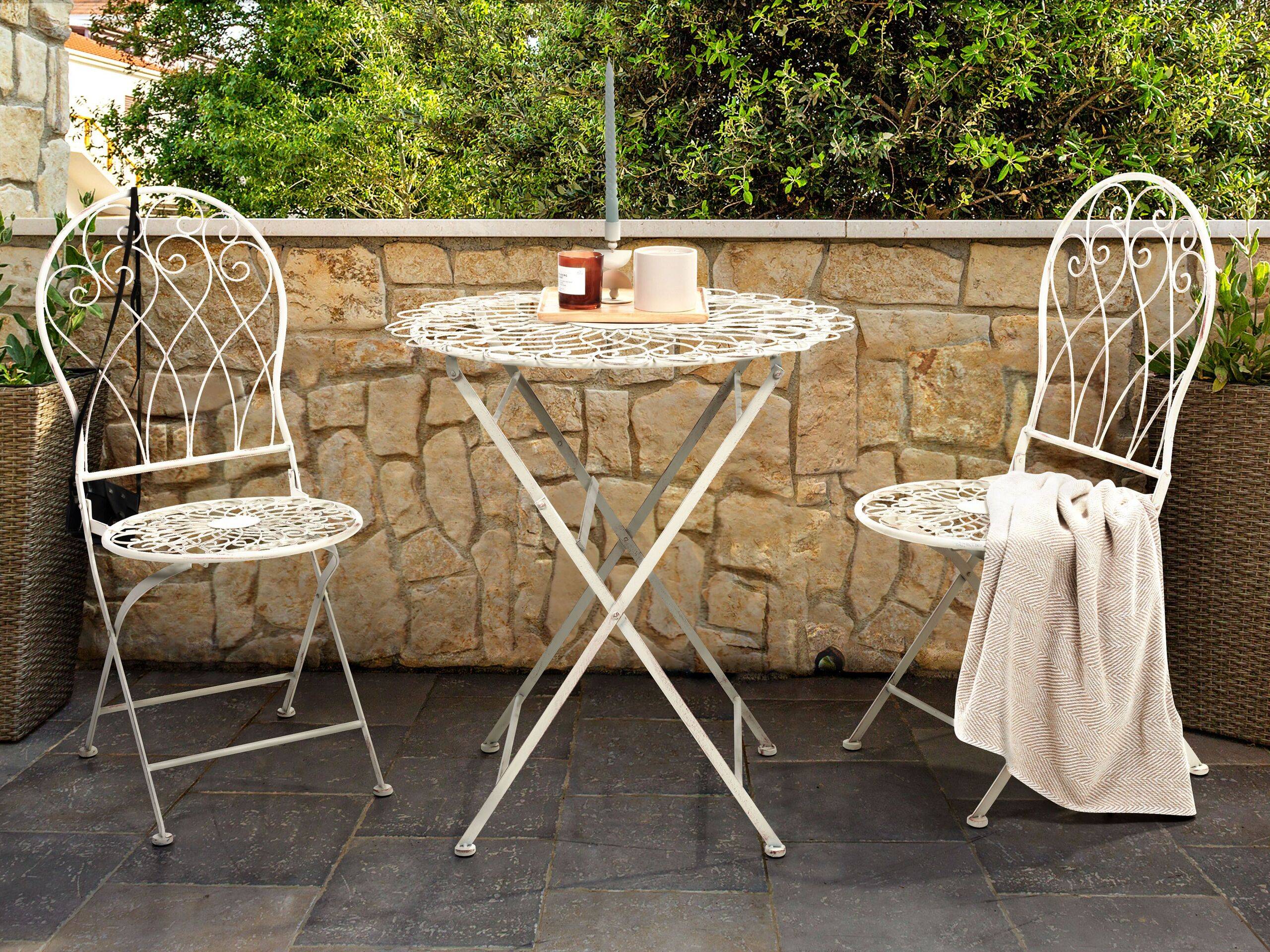 Beliani - Set de bistrot, 2 Personnes Métal Blanc STIFFE - Beliani - Imagen 1