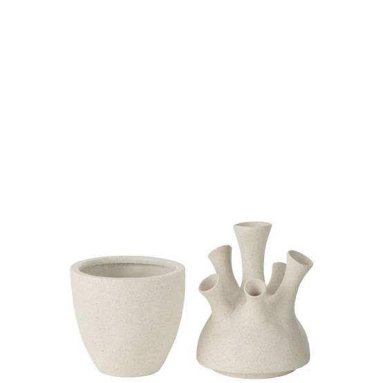 Vase Corail en Argile "Seymour" 29cm Blanc - Image 2