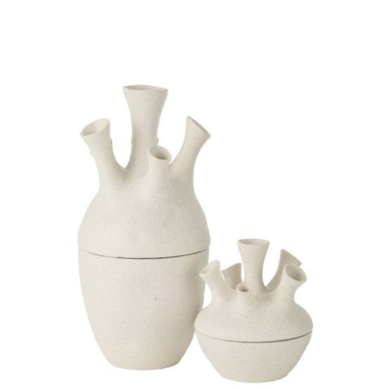 Vase Corail en Argile "Seymour" 29cm Blanc - Image 3