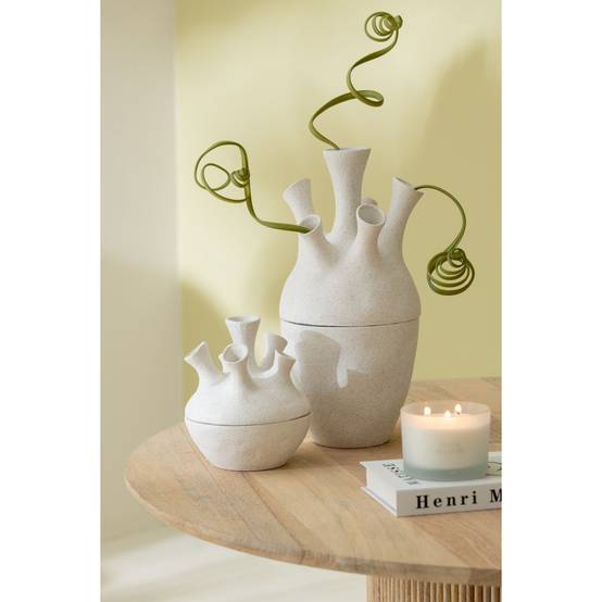 Vase Corail en Argile "Seymour" 29cm Blanc - Image 5