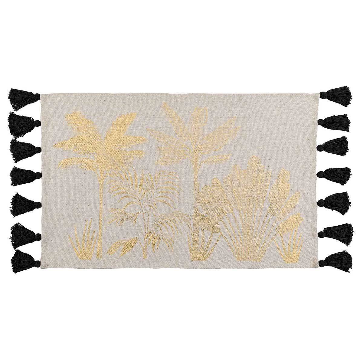 Tapis Déco à Pompons "Karaba" 60x90cm Naturel - Image 1