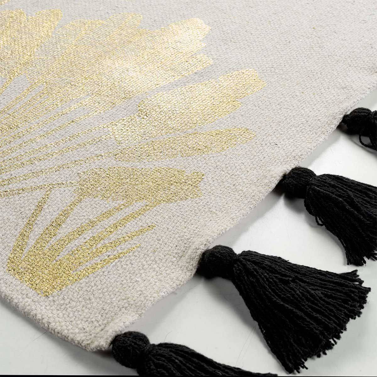 Tapis Déco à Pompons "Karaba" 60x90cm Naturel - Image 2