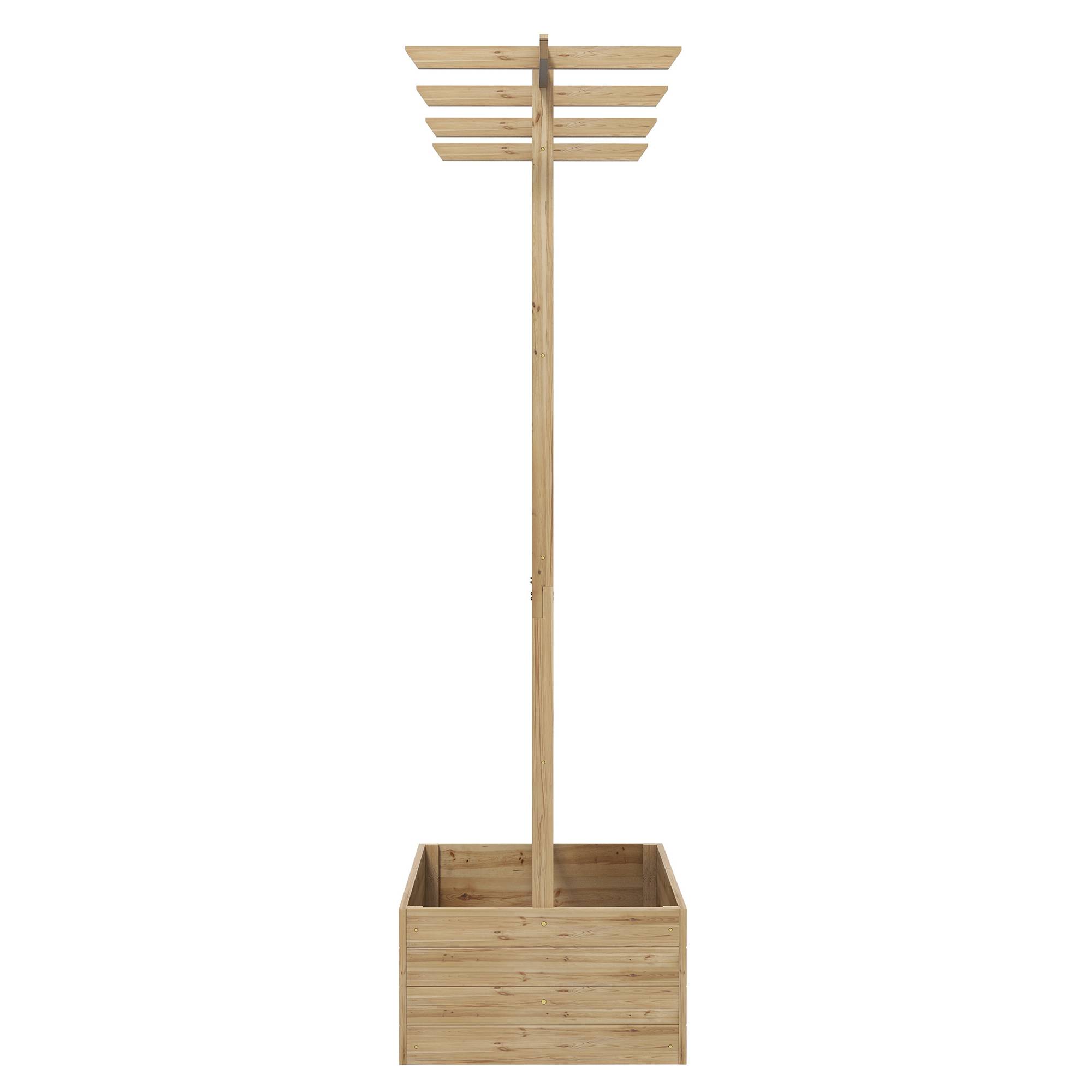 Outsunny - Jardinière sur pied avec treillis pour plantes grimpantes, légumes 160x55x183cm bois de sapin pré-huilé naturel - Outsunny - Image 7