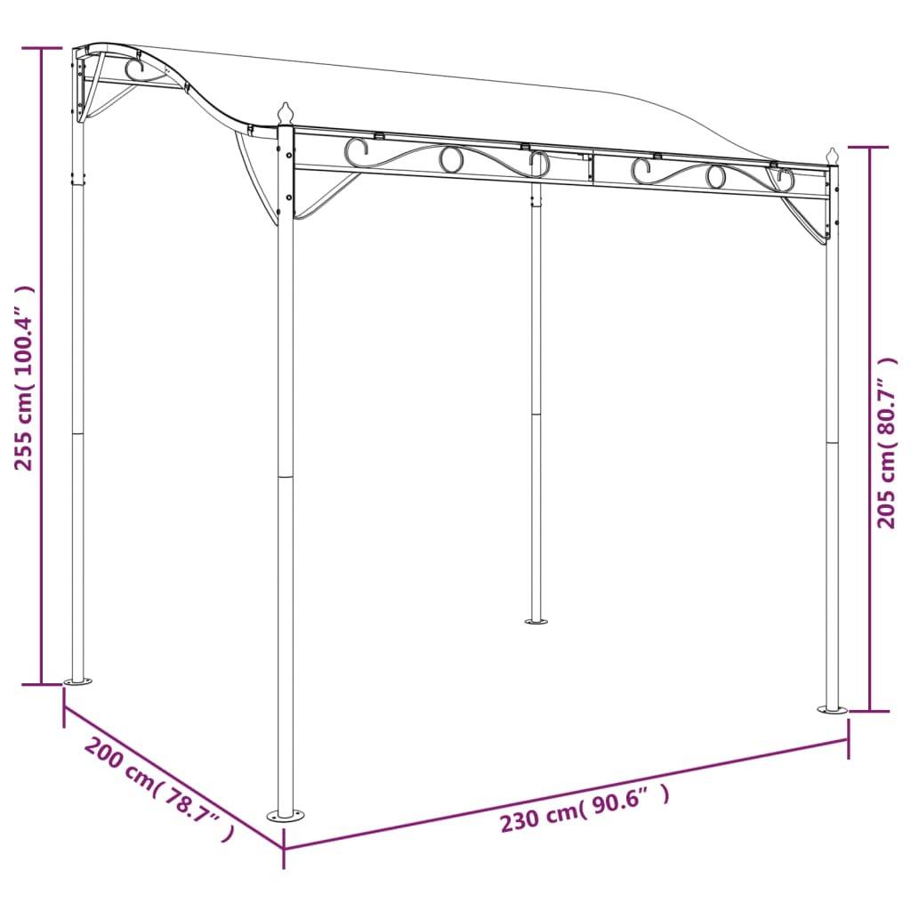 Store banne | Auvent anthracite 2x2,3 m 180 g/m² tissu et acier Maison Chic - Image 8