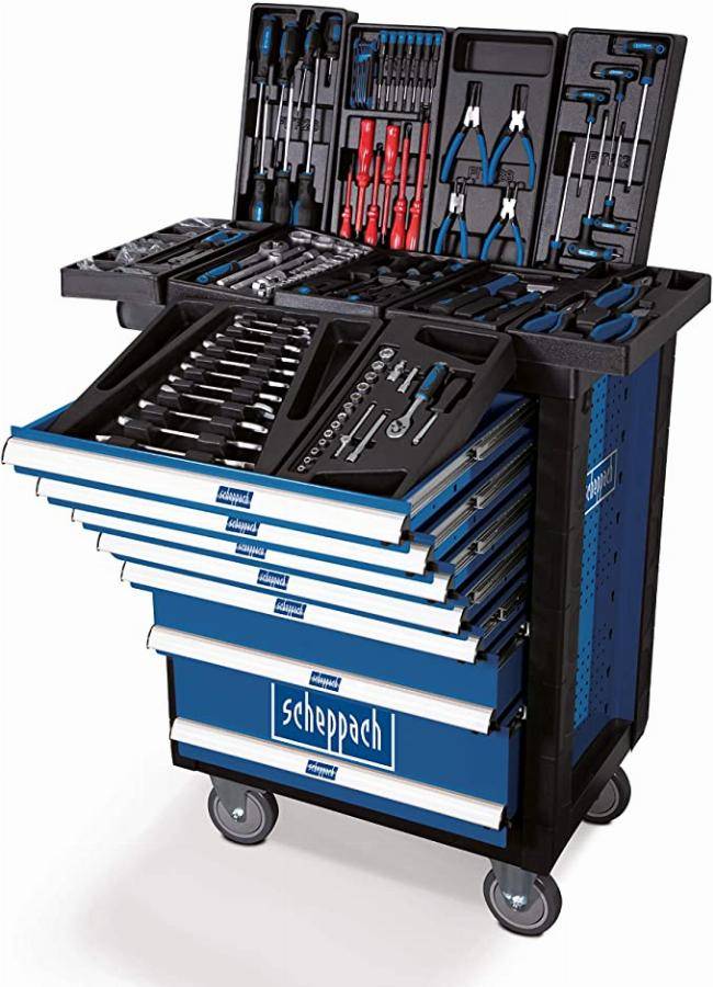 Scheppach - Servante d'atelier mobile SCHEPPACH 7 tiroirs charge max 450 kg avec 263 outils - TW1000 - 5909304900