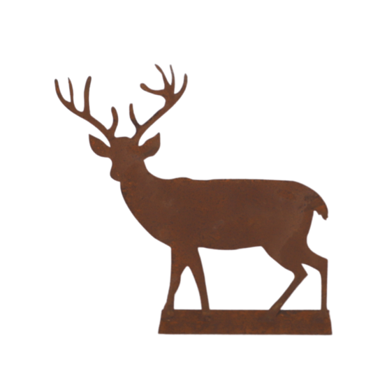 Statue statuette cerf extérieur jardin métal rouillé marron 130cm Chemin de campagne - Imagen 1