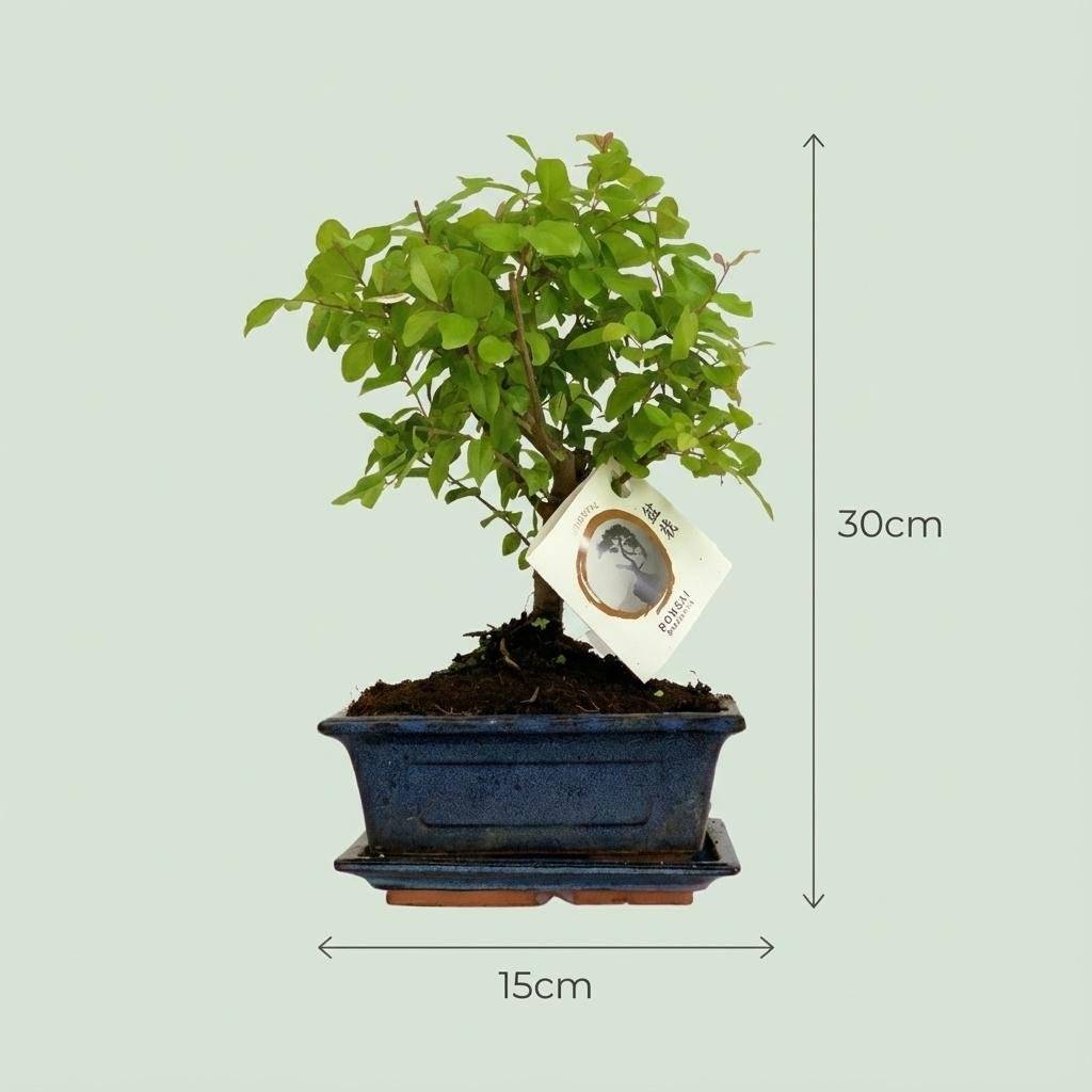 Arbre Bonsaï et Pot en Céramique - D15 H30cm - Image 3