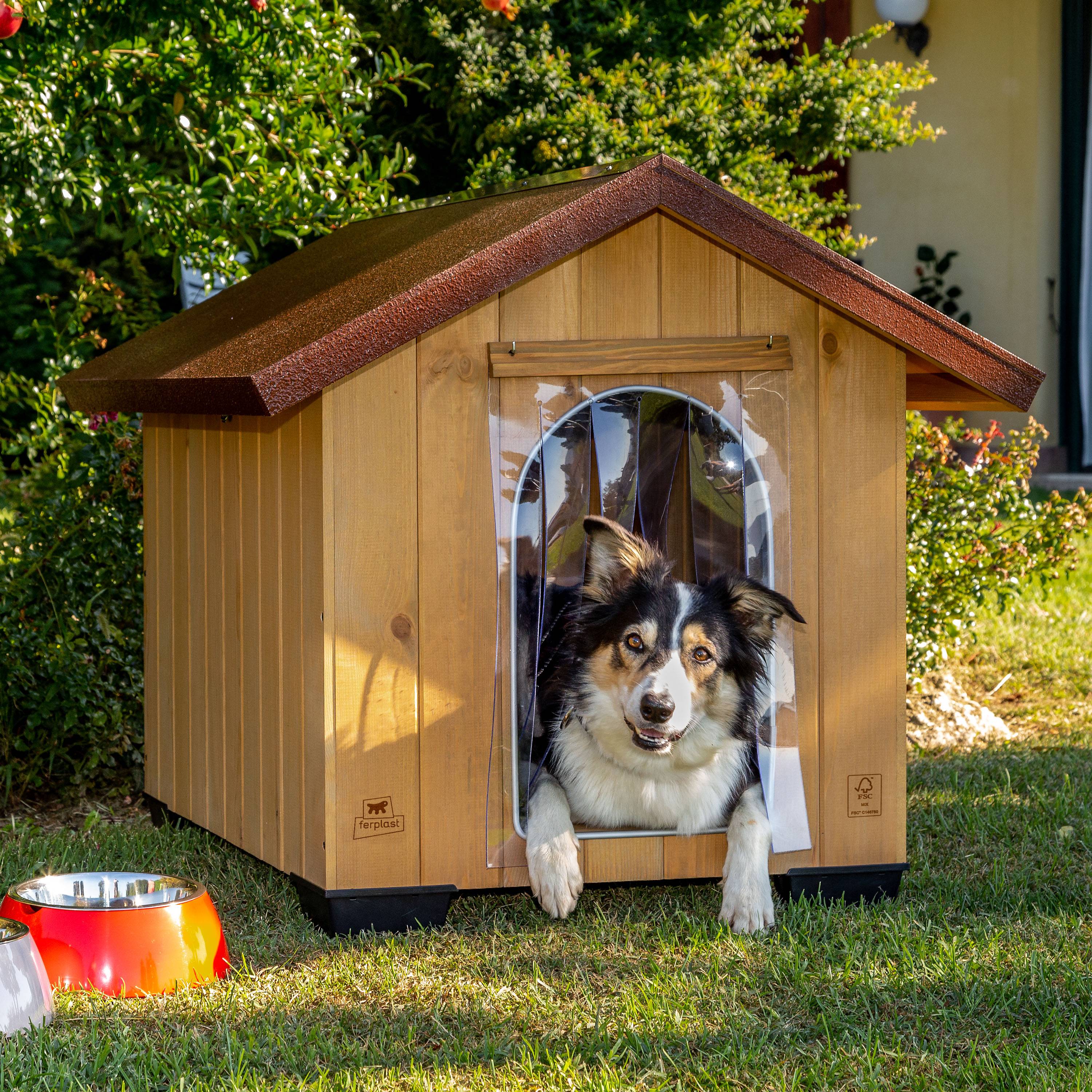 Ferplast - Ferplast Porte pour niche pour chiens modèle DOMUS SMALL et BAITA 60, porte pour niches d'extérieur, PVC transparent, anti-pluie, vent, froid, 22,5 x - Imagen 3