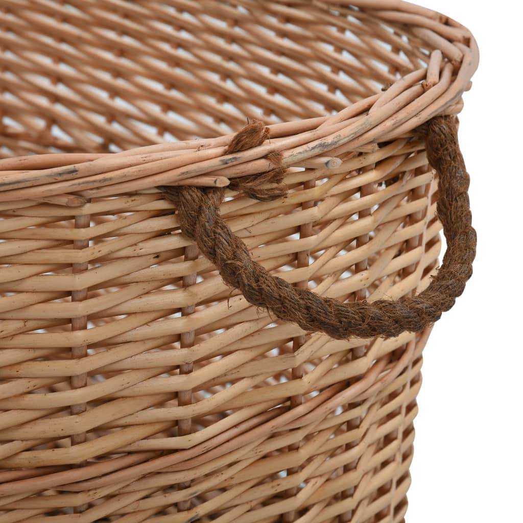 Panier En Osier Tissé Main Pour Bûches De Cheminée – Déco Naturelle Et Rangement Fleurs/légumes