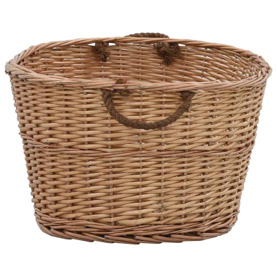 Très grand panier à bûches en osier naturel poignées pour cheminée 88 cm – ComfortXL Outdoor Living - Image 3