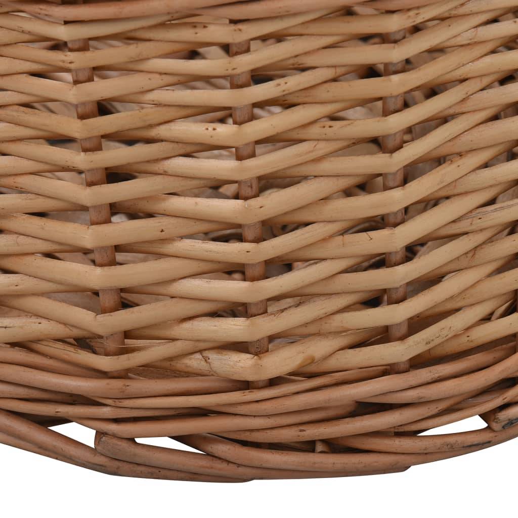 Très grand panier à bûches en osier naturel poignées pour cheminée 88 cm – ComfortXL Outdoor Living - Image 6