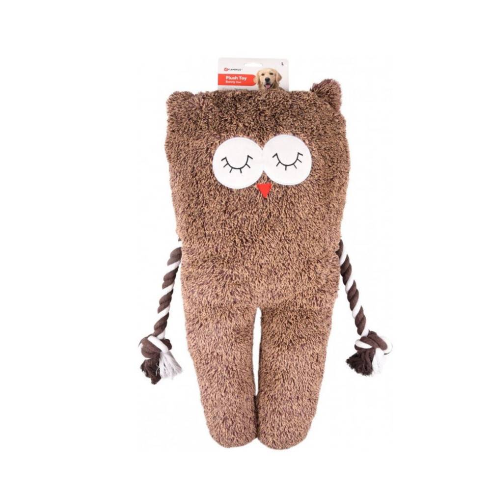Flamingo - Peluche XL Hibou BONNY brun longueur 65 cm jeux pour chien - Imagen 2