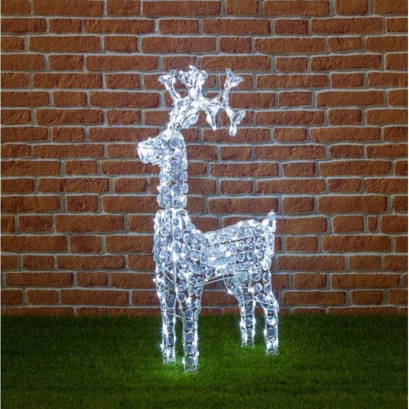 Lotti - Renne lumineux 3D cristaux acrylique H90CM 200 led blanc froid fixe extérieur professionnel 24V Lotti - Imagen 2