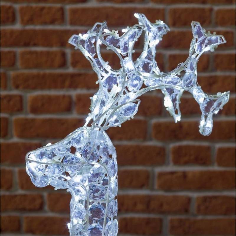 Lotti - Renne lumineux 3D cristaux acrylique H90CM 200 led blanc froid fixe extérieur professionnel 24V Lotti - Imagen 4
