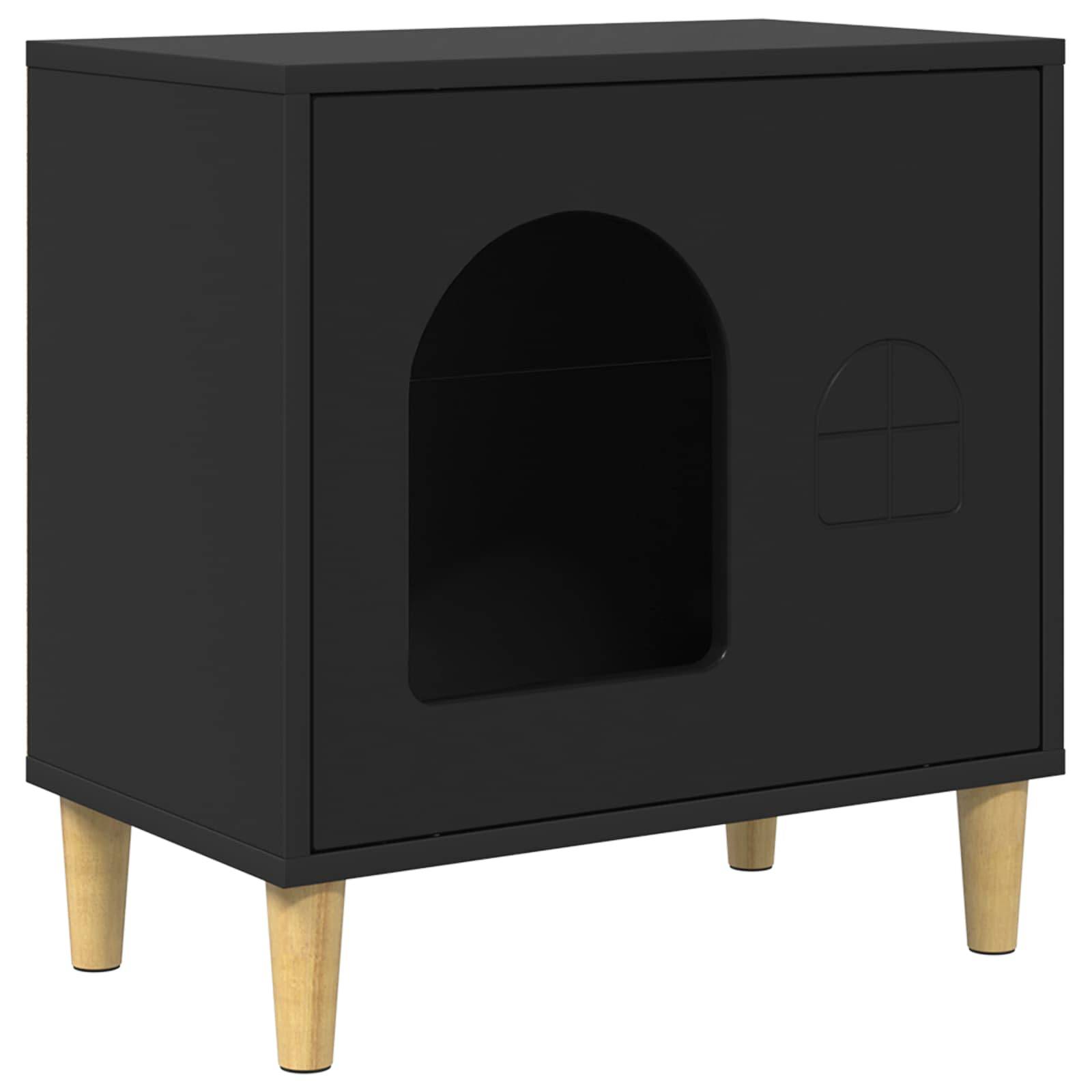 Vidaxl - Maison pour chat Noir 51 x 30 x 52 cm Bois d'ingénierie vidaXL 8000663 - Image 2