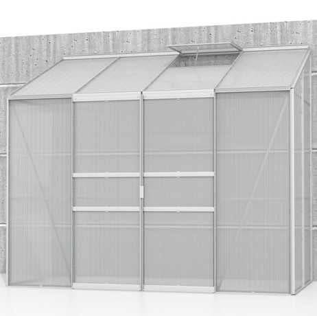 Vitavia - Serre adossée IDA 3300 - 3,30 m² en polycarbonate, porte coulissante & lucarne, Couleur Vert - Image 2