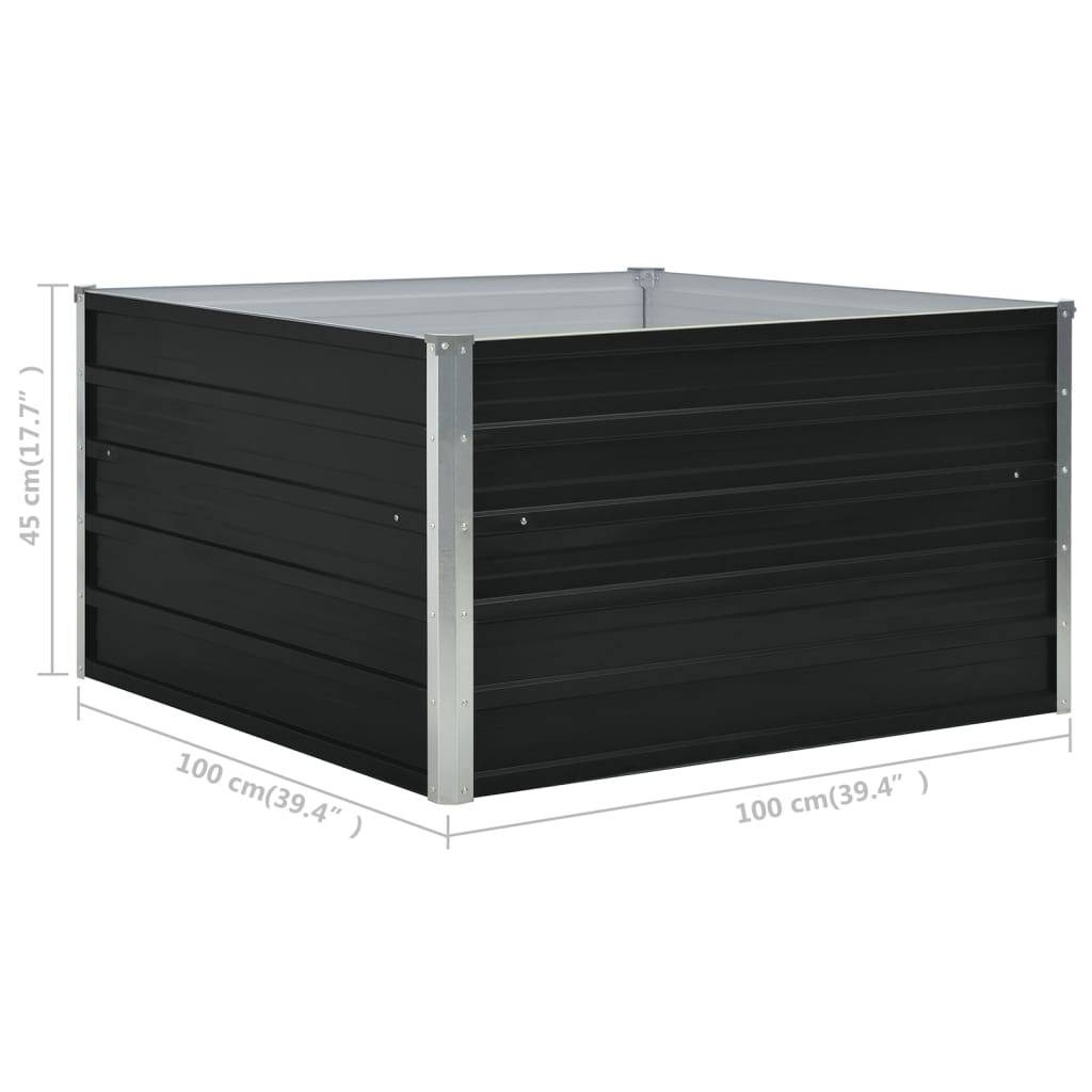 PANGIVO - Jardinière Acier Galvanisé Anthracite 100 x 100 x 45 cm - PANGIVO - Image 6