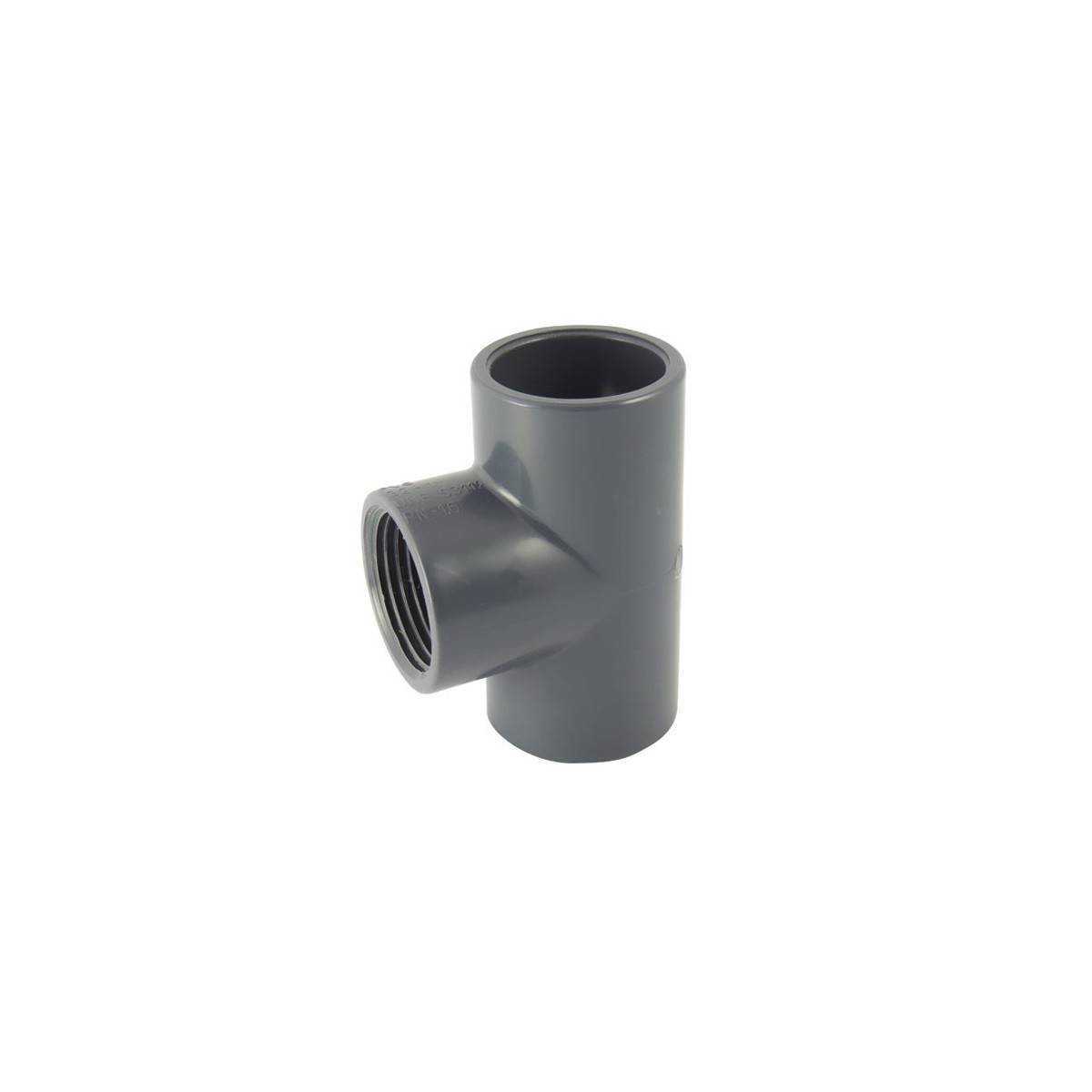 Codital - Té 90° Femelle / Femelle / Femelle avec dérivation centrale taraudée en PVC - Ø A: 75mm | Ø B: 2''1/2 - Imagen 1
