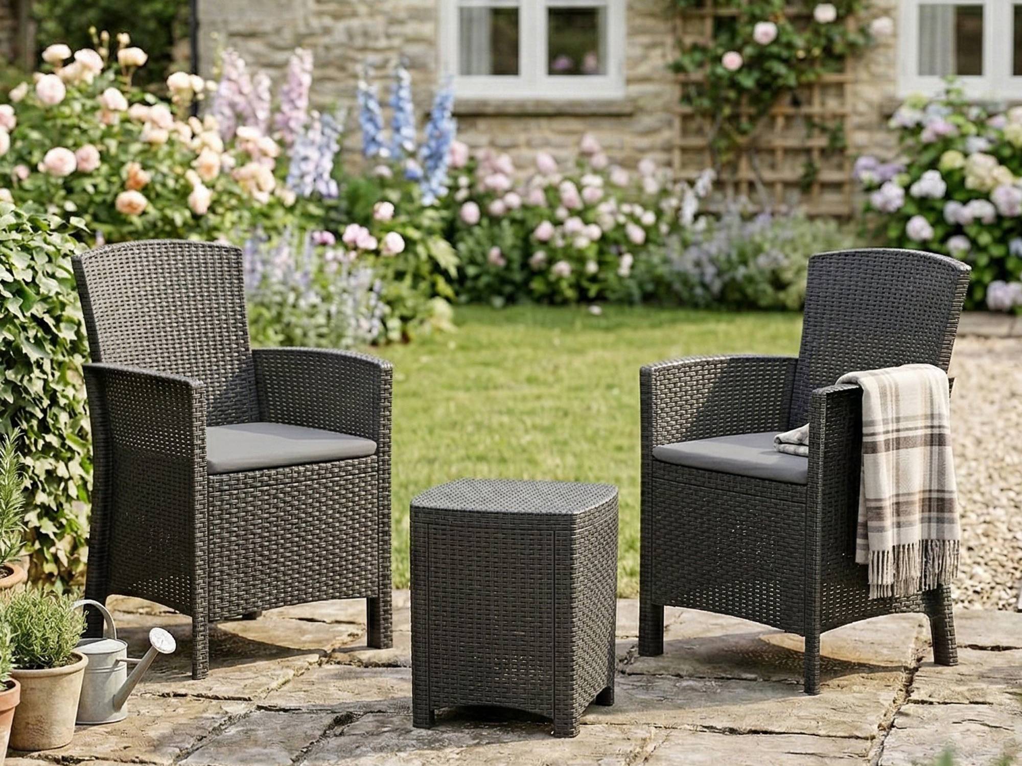 Dmora - Set salon d'extérieur Jupiter, Salon d'extérieur, Kit terrasse ou jardin, Composition d'un salon d'extérieur, Made in Italy, Anthracite - Imagen 6