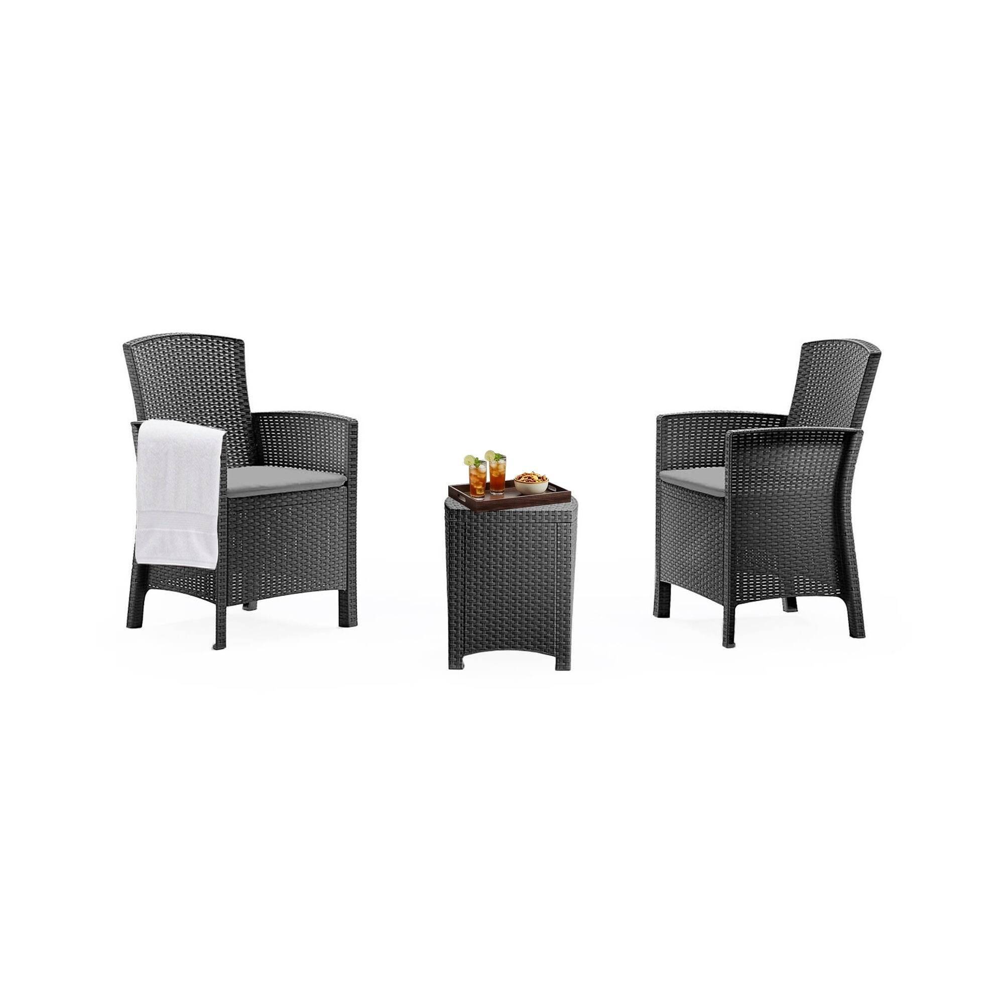 Dmora - Set salon d'extérieur Jupiter, Salon d'extérieur, Kit terrasse ou jardin, Composition d'un salon d'extérieur, Made in Italy, Anthracite - Imagen 1