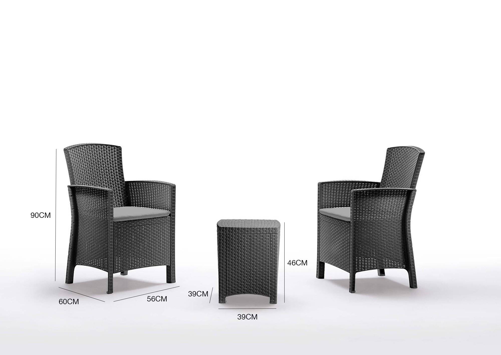 Dmora - Set salon d'extérieur Jupiter, Salon d'extérieur, Kit terrasse ou jardin, Composition d'un salon d'extérieur, Made in Italy, Anthracite - Imagen 3