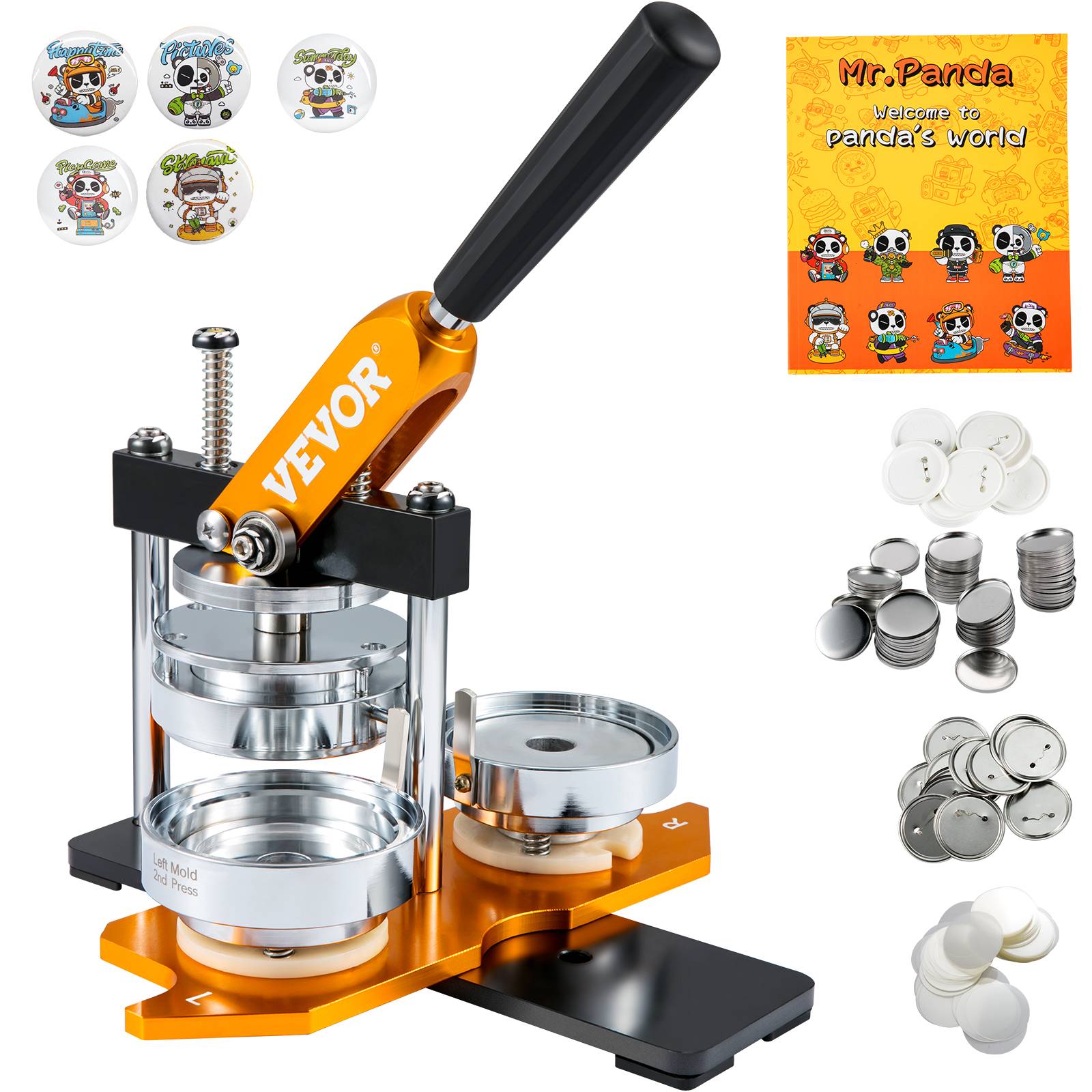 Vevor - VEVOR Machine à Badges Presse Badge à Épingle de 75 mm avec 100 Kits de Boutons - Image 1