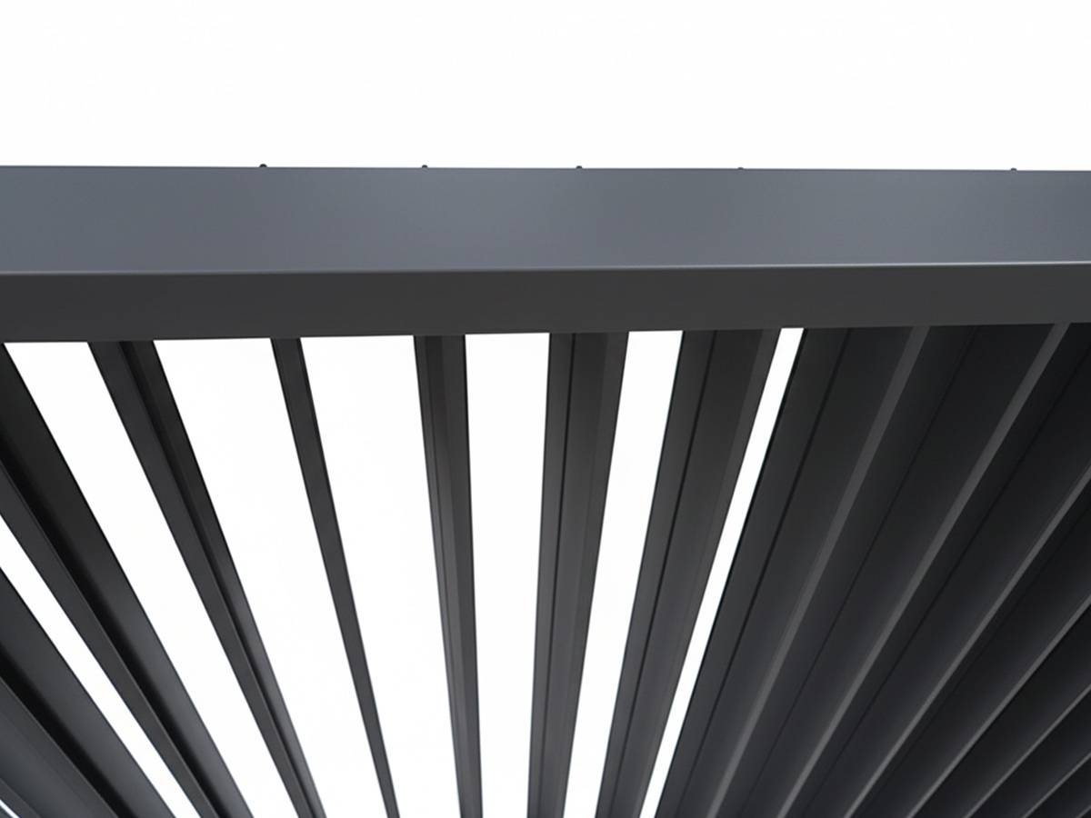 Hesperide - Kit pergola bioclimatique électrique Evora Graphite 4 x 3 m Hespéride + 2 stores 4 m - Image 4