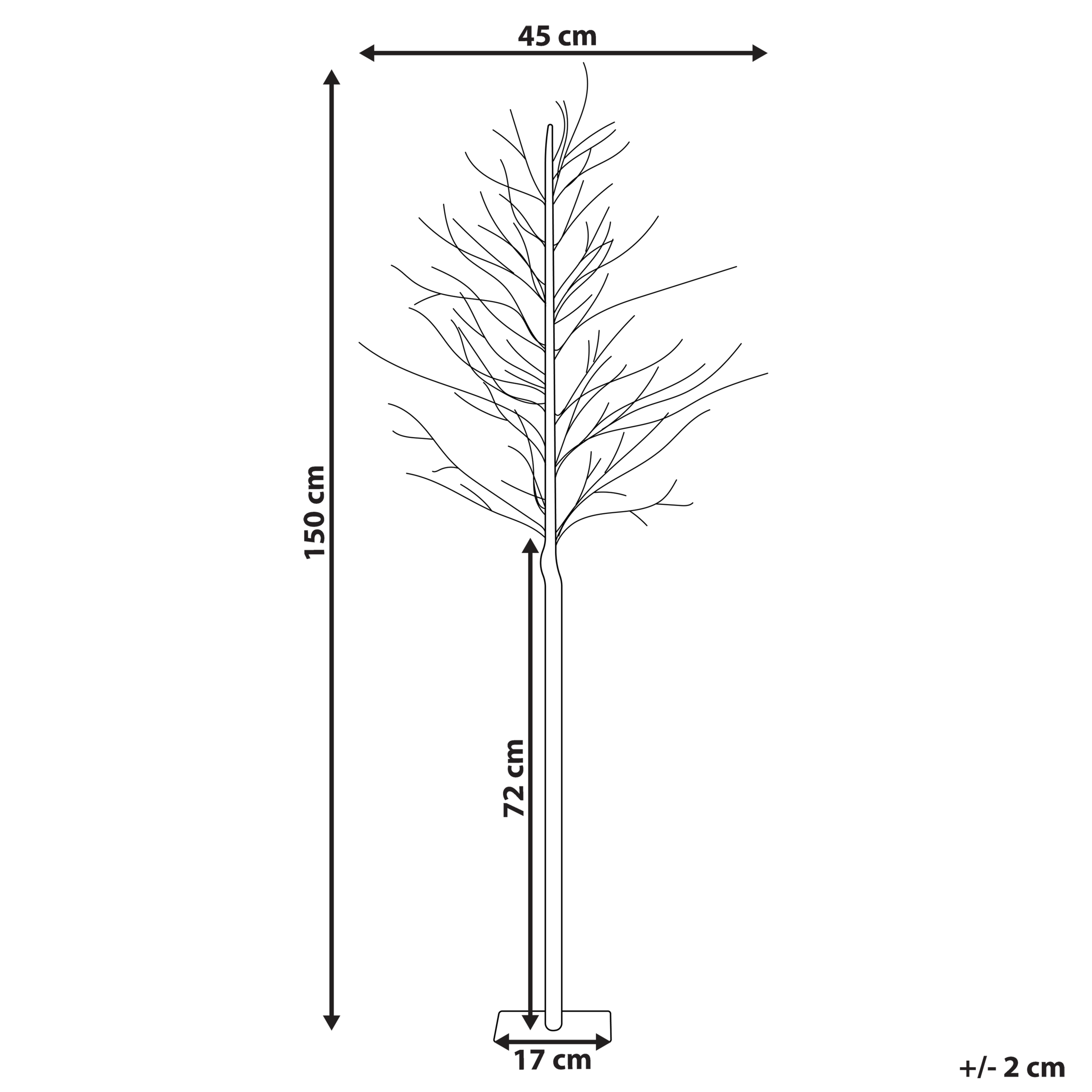 Beliani - Sapin de Noël Décoration LED en Métal noir 150 cm Décoration Saisonnière pour la Maison et le Jardin avec Lumières Noël Chic - Imagen 3